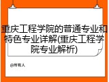 重庆工程学院的普通专业和特色专业详解(重庆工程学院专业解析)