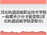 河北轨道运输职业技术学院一般要多少分才能录取(河北轨道运输学院录取分)