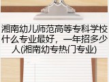 湘南幼儿师范高等专科学校什么专业最好，一年招多少人(湘南幼专热门专业)