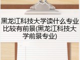 黑龙江科技大学读什么专业比较有前景(黑龙江科技大学前景专业)