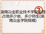湖南冶金职业技术学院校园占地多少亩，多少师生(湖南冶金学院规模)