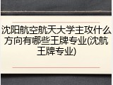 沈阳航空航天大学主攻什么方向有哪些王牌专业(沈航王牌专业)