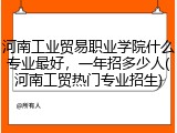 河南工业贸易职业学院什么专业最好，一年招多少人(河南工贸热门专业招生)