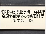 德阳科贸职业学院一年奖学金最多能拿多少(德阳科贸奖学金上限)