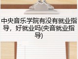 中央音乐学院有没有就业指导，好就业吗(央音就业指导)