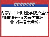 内蒙古丰州职业学院招生计划详细分析(内蒙古丰州职业学院招生解析)