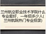 兰州航空职业技术学院什么专业最好，一年招多少人(兰州航院热门专业招录)