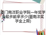 厦门南洋职业学院一年奖学金最多能拿多少(厦南洋奖学金上限)