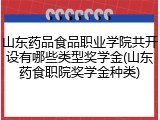 山东药品食品职业学院共开设有哪些类型奖学金(山东药食职院奖学金种类)