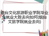 烟台文化旅游职业学院毕业生就业大致去向如何(烟台文旅学院就业去向)
