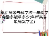 阜新高等专科学校一年奖学金最多能拿多少(阜新高专最高奖学金)