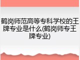 鹤岗师范高等专科学校的王牌专业是什么(鹤岗师专王牌专业)