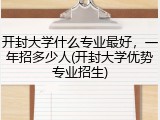 开封大学什么专业最好，一年招多少人(开封大学优势专业招生)