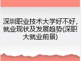 深圳职业技术大学好不好，就业现状及发展趋势(深职大就业前景)