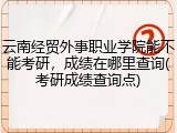 云南经贸外事职业学院能不能考研，成绩在哪里查询(考研成绩查询点)
