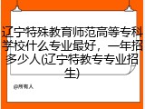 辽宁特殊教育师范高等专科学校什么专业最好，一年招多少人(辽宁特教专专业招生)