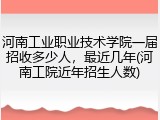 河南工业职业技术学院一届招收多少人，最近几年(河南工院近年招生人数)