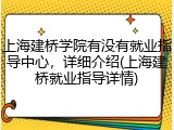 上海建桥学院有没有就业指导中心，详细介绍(上海建桥就业指导详情)