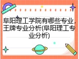 阜阳理工学院有哪些专业，王牌专业分析(阜阳理工专业分析)