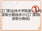 江门职业技术学院是一本吗录取分数线多少(江门职院录取分数线)