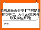 重庆海联职业技术学院是否有双学位，为什么(重庆海联双学位原因)