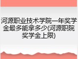 河源职业技术学院一年奖学金最多能拿多少(河源职院奖学金上限)