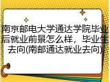 南京邮电大学通达学院毕业后就业前景怎么样，毕业生去向(南邮通达就业去向)
