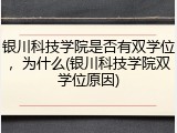 银川科技学院是否有双学位，为什么(银川科技学院双学位原因)