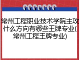 常州工程职业技术学院主攻什么方向有哪些王牌专业(常州工程王牌专业)