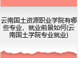 云南国土资源职业学院有哪些专业，就业前景如何(云南国土学院专业就业)