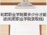 和君职业学院要多少分才能进(和君职业学院录取线)