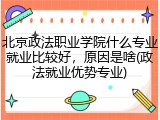 北京政法职业学院什么专业就业比较好，原因是啥(政法就业优势专业)