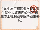 广东生态工程职业学院毕业生就业大致去向如何(广东生态工程职业学院毕业生去向)