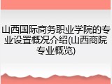山西国际商务职业学院的专业设置概况介绍(山西商院专业概览)