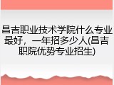 昌吉职业技术学院什么专业最好，一年招多少人(昌吉职院优势专业招生)