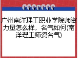 广州南洋理工职业学院师资力量怎么样，名气如何(南洋理工师资名气)