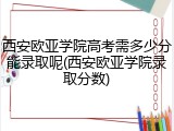 西安欧亚学院高考需多少分能录取呢(西安欧亚学院录取分数)