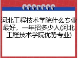 河北工程技术学院什么专业最好，一年招多少人(河北工程技术学院优势专业)