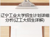 辽宁工业大学招生计划详细分析(辽工大招生详解)