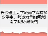 长沙理工大学城南学院有多少学生，师资力量如何(城南学院规模师资)