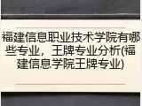 福建信息职业技术学院有哪些专业，王牌专业分析(福建信息学院王牌专业)