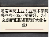 湖南国防工业职业技术学院哪些专业就业前景好，为什么(湖南国防职院好就业专业)