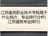 江苏建筑职业技术学院属于什么档次，专业排行分析(江苏建院专业排行)
