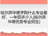 哈尔滨华德学院什么专业最好，一年招多少人(哈尔滨华德优势专业招生)