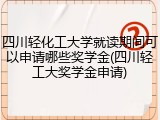 四川轻化工大学就读期间可以申请哪些奖学金(四川轻工大奖学金申请)