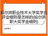 哈尔滨职业技术大学奖学金评定细则是怎样的(哈尔滨职大奖学金细则)