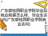 广东碧桂园职业学院毕业后就业前景怎么样，毕业生去向(广东碧桂园职业学院就业去向)