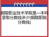 铜陵职业技术学院是一本吗录取分数线多少(铜陵职院分数线)
