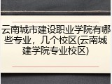 云南城市建设职业学院有哪些专业，几个校区(云南城建学院专业校区)