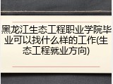黑龙江生态工程职业学院毕业可以找什么样的工作(生态工程就业方向)